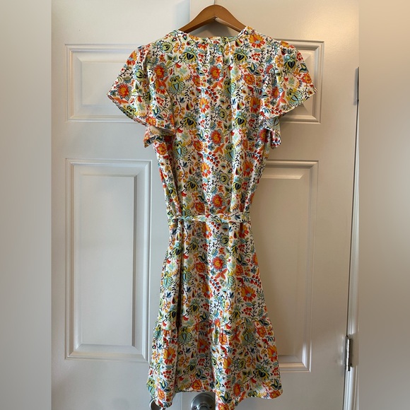 Like new - Ann Taylor Pink and Green Ruffled Tiered Sundress - Picture 2 of 4